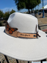Load image into Gallery viewer, Monarch Butterfly Leather Hat Band

