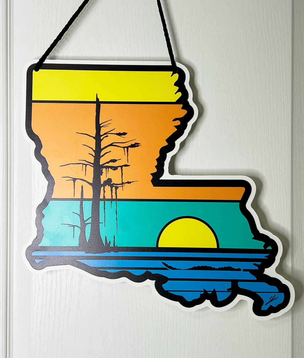 Retro Louisiana Door Hanger