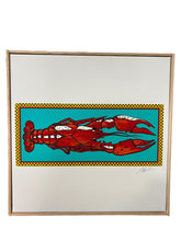 Load image into Gallery viewer, Teal Crawfish on Canvas 10x10
