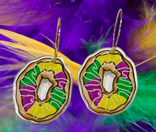 Load image into Gallery viewer, Mardi Gras King Cake Earrings
