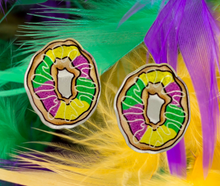 Load image into Gallery viewer, Mardi Gras King Cake Earrings
