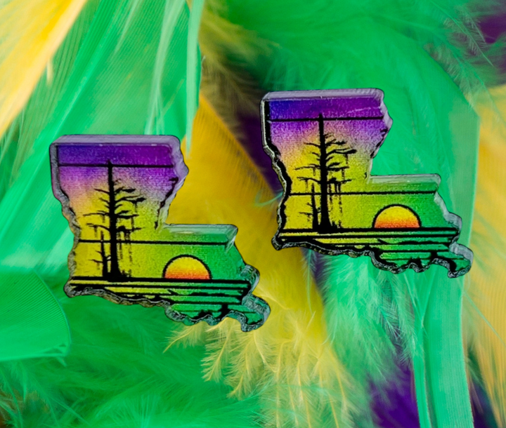 Louisiana Mardi Gras Earrings